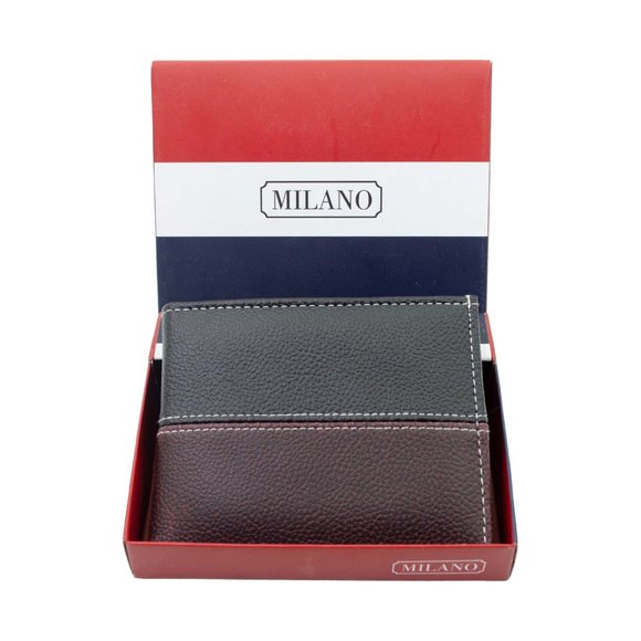 Mens Bifold Vegan Leather Wallet in Gift Box - Picture 9 of 11